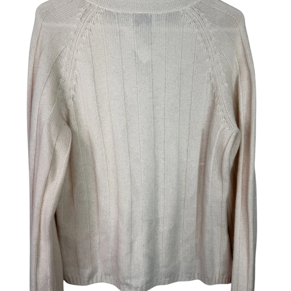J. Crew Collection Lace Up Sweater 100% Cashmere Cream  Ribbed S NWT *flaw - Picture 6 of 14